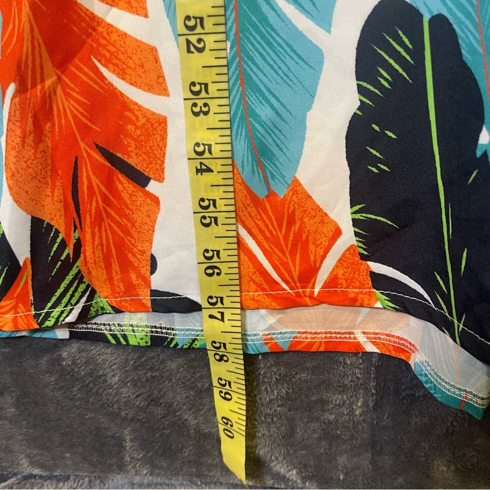 Women’s Large Tropical Leaf Print Maxi Summer Dress Resort Vacation Casual - Picture 11 of 16